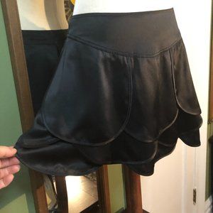 A|X black flower petal silk mini-skirt size 4